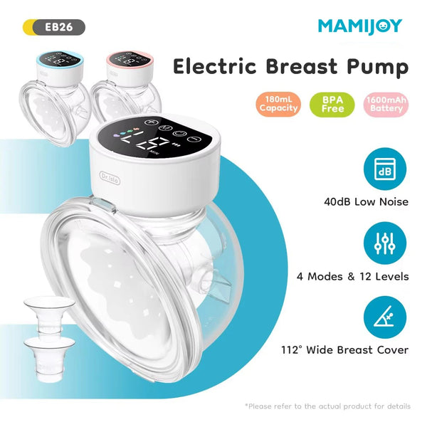 MAMIJOY tire-lait électrique Portable 4 Modes 12 niveaux tire-lait mains libres Portable confort silencieux avec bride 19/24mm EB26