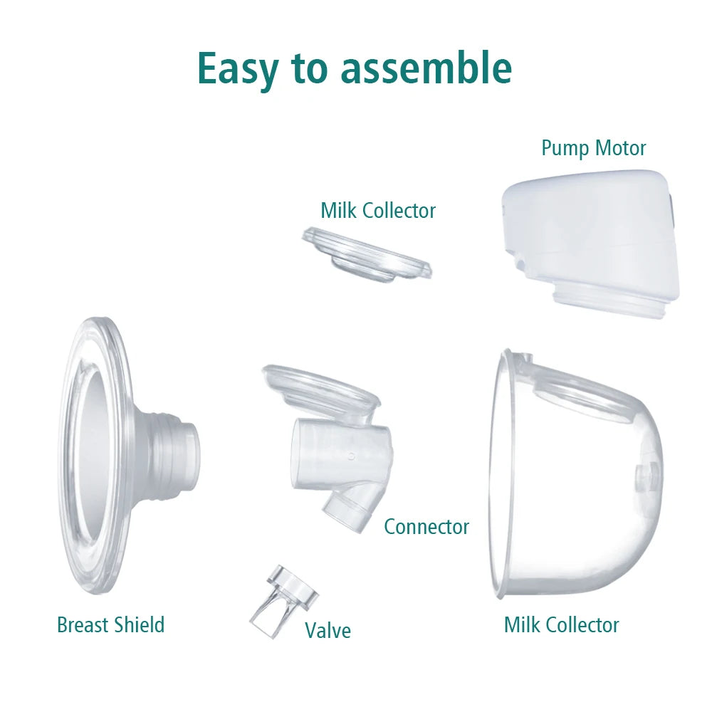 Tire-lait Électrique S12 Portable, Silencieux, Invisible, Mains Libres, Confortable, Collecteur de Lait, Extracteur de Lait, Sans BPA, 2/1 Pièces