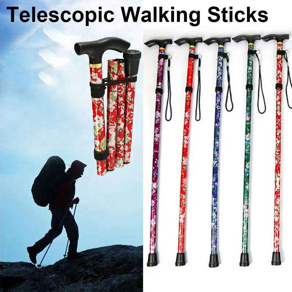 Bâtons de marche télescopiques pliables, cannes de course, canne de randonnée pliante, canne de trekking pour les personnes âgées, Alpenstocks, nouveau, chaud