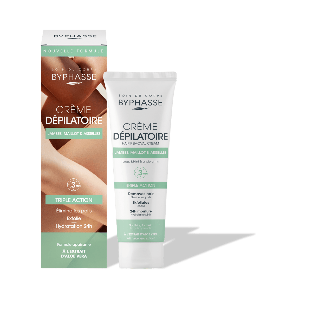 BYPHASSE CRÈME DÉPILATORIE 125ML EXTRAIT D'ALOE VERA