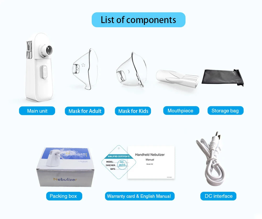 Yongrow plus récent N1 Rechargeable médical Portable nébuliseur inhalateur nébuliseur pour enfants adulte Mini atomiseur soins de santé nébulizador