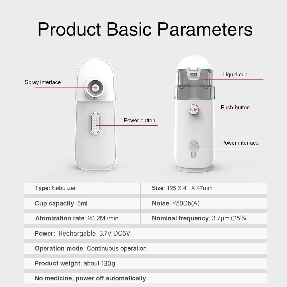 Yongrow plus récent N1 Rechargeable médical Portable nébuliseur inhalateur nébuliseur pour enfants adulte Mini atomiseur soins de santé nébulizador