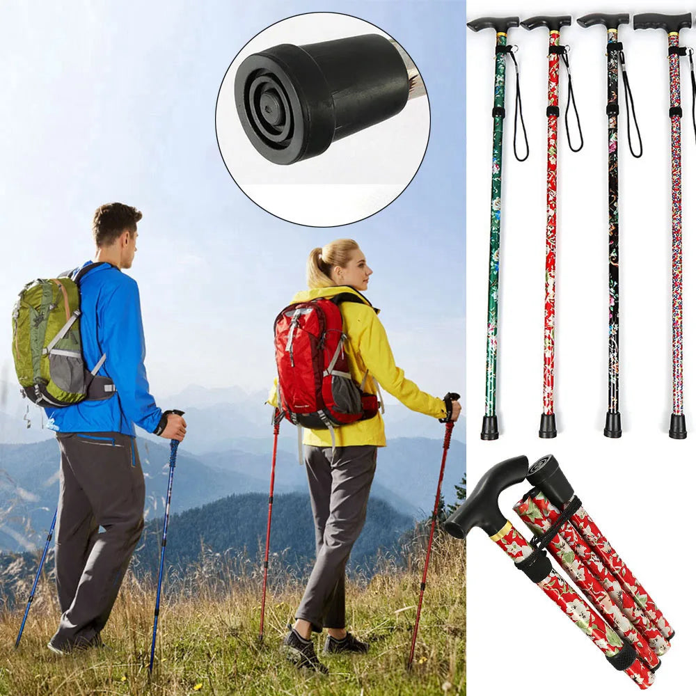 Bâtons de marche télescopiques pliables, cannes de course, canne de randonnée pliante, canne de trekking pour les personnes âgées, Alpenstocks, nouveau, chaud
