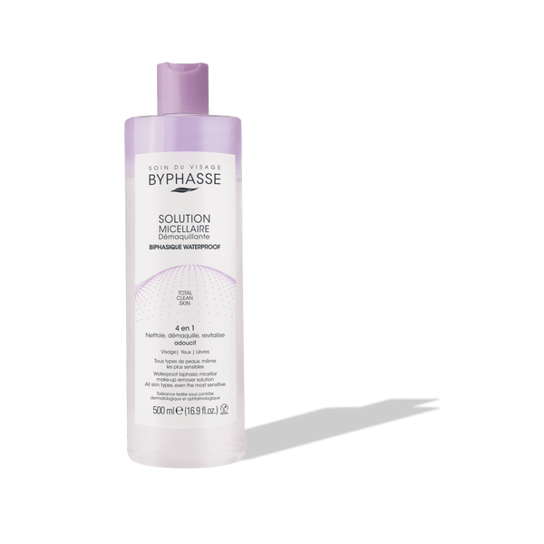 BYPHASSE SOLUTION MICELLAIRE DÉMAQUILLANTE 500ML BIPHASIQUE WATERPROOF
