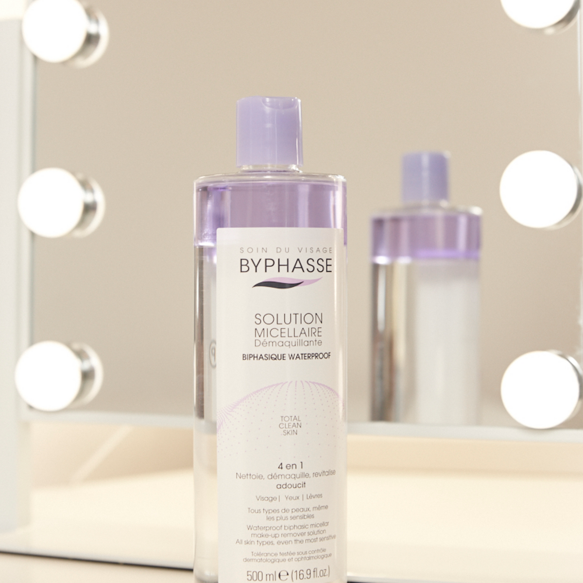 BYPHASSE SOLUTION MICELLAIRE DÉMAQUILLANTE 500ML BIPHASIQUE WATERPROOF