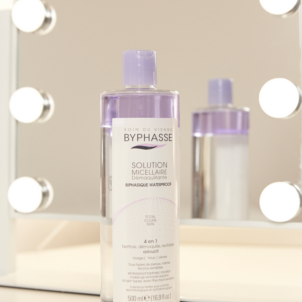 BYPHASSE SOLUTION MICELLAIRE DÉMAQUILLANTE 500ML BIPHASIQUE WATERPROOF