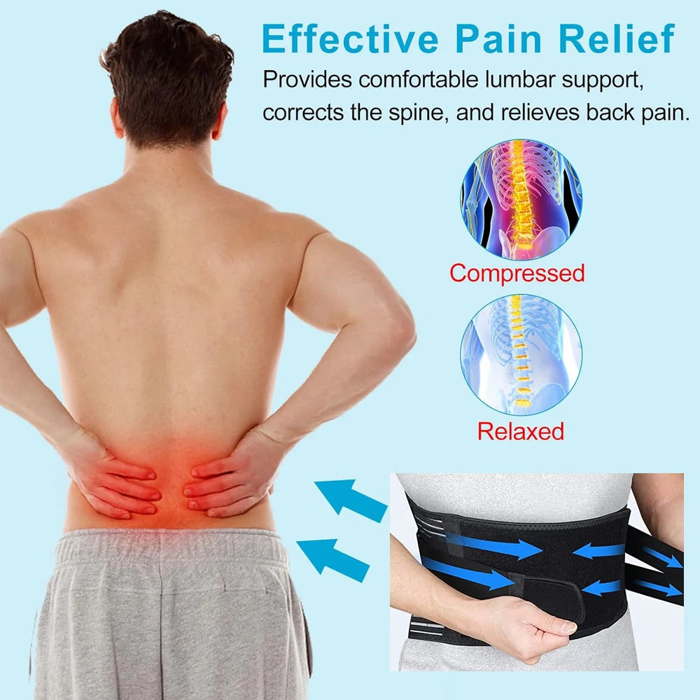 Orthèse dorsale soulagement immédiat des maux de dos, sciatique-conception en maille respirante avec coussinet lombaire- sangles de soutien réglables pour le travail