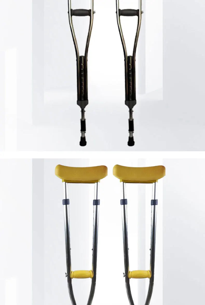 ‌ Béquilles sous les bras en alliage d'aluminium avec Absorption des chocs, double cannes antidérapantes, tube en acier épais réglable pour une mobilité Stable ‌