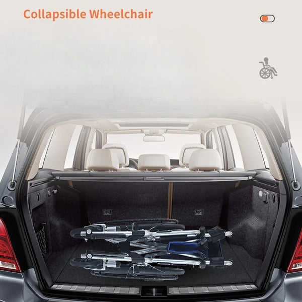 Fauteuil roulant léger pliable, siège souple Portable, chaise de mobilité manuelle pour personnes âgées et handicapées, Double frein, pliage rapide