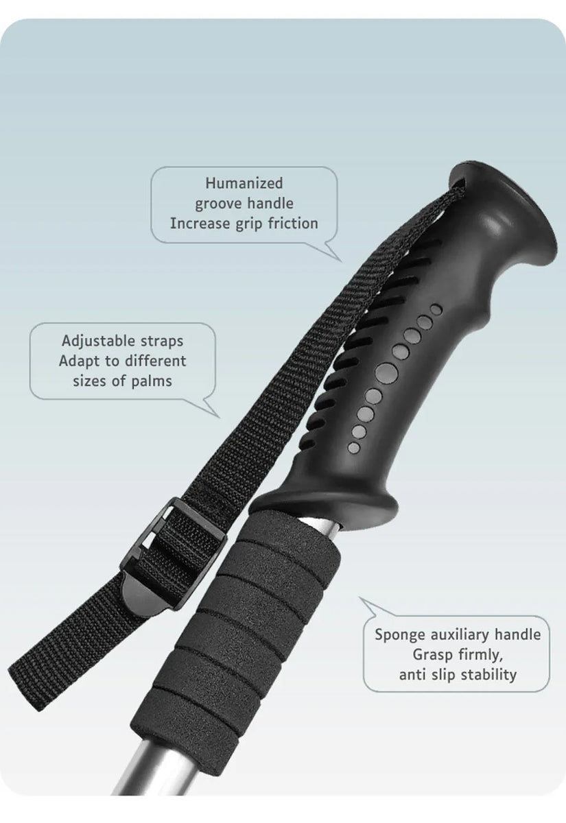 AOLIKES bâton télescopique en alliage d'aluminium bâtons De randonnée bâton De Trekking bâton De marche ultraléger absorbeur canne De marche