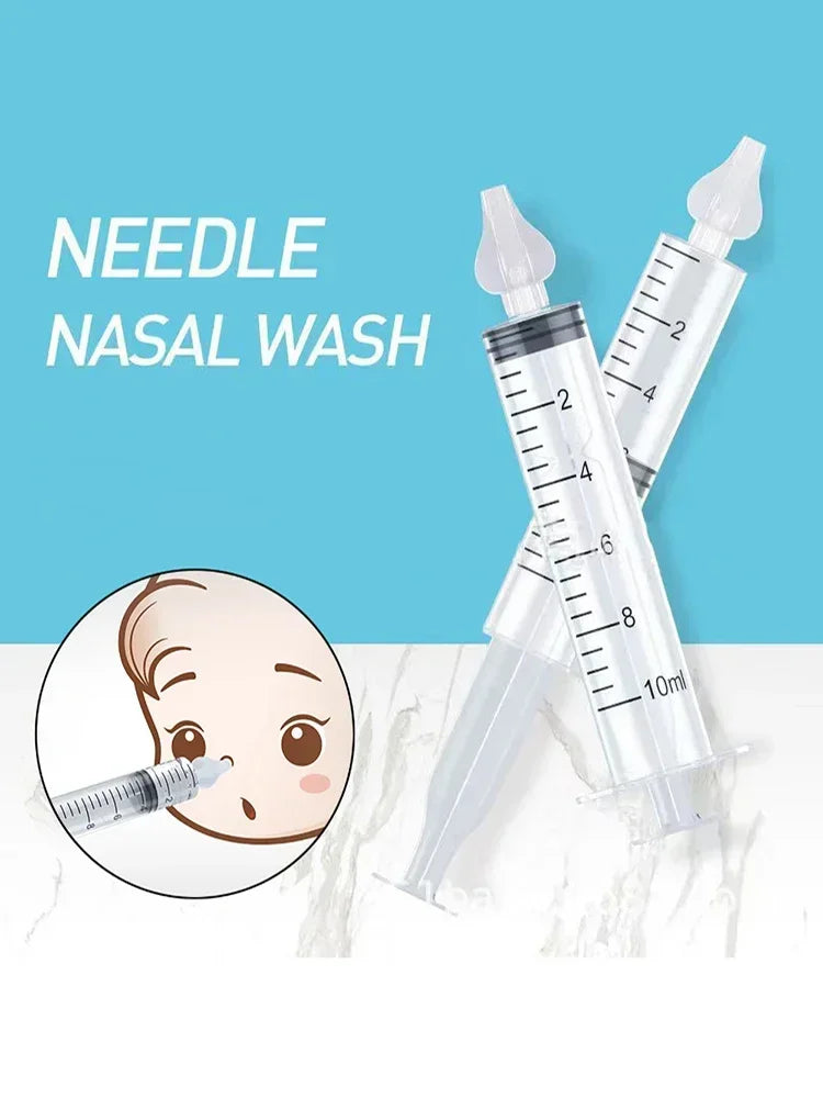 2 pièces 10ML aspirateur Nasal nettoyant seringue bébé nez lavage pour enfants bébé nez nettoyant rhinite laveuse nasale aiguille Tube