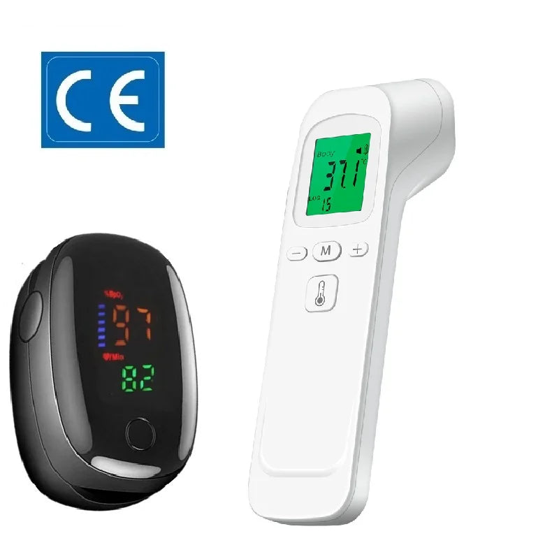 Thermomètre d'oreille Laser sans contact, oxymètre de température corporelle, thermomètre de fièvre infrarouge, médical, numérique pour nourrissons et adultes