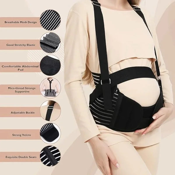 Ceinture de maternité, soutien de grossesse, reliure abdominale respirante, ceinture de taille réglable pour toutes les étapes de la grossesse post-partum