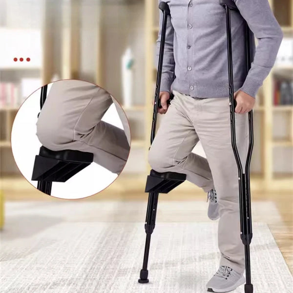 Béquilles médicales réglables pour personnes âgées, en alliage d'aluminium, Base antidérapante, hauteur personnalisable, aide à la marche avec Support de jambe pour les blessures