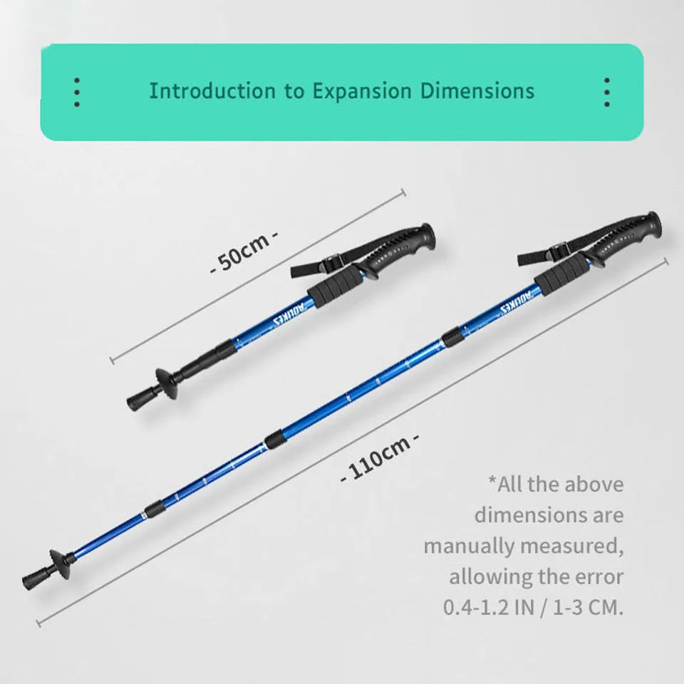 AOLIKES bâton télescopique en alliage d'aluminium bâtons De randonnée bâton De Trekking bâton De marche ultraléger absorbeur canne De marche