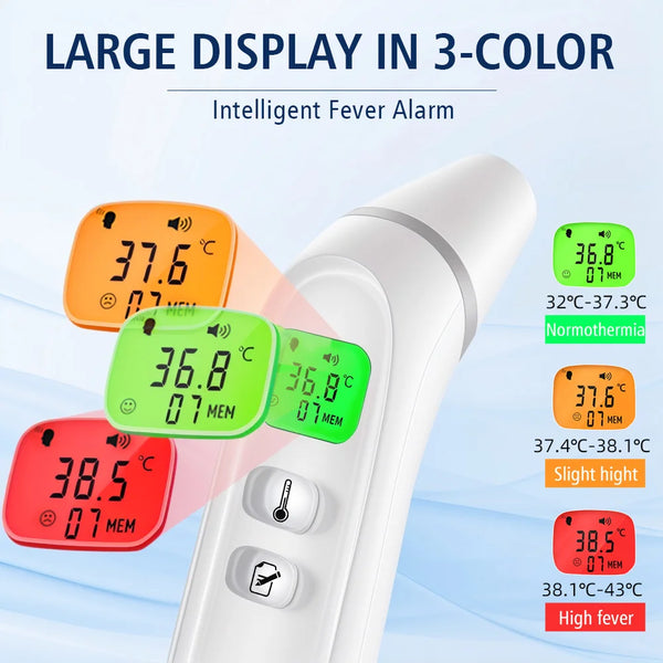 Cofoe thermomètre de fièvre infrarouge médical ménage numérique LCD infantile adulte sans contact température corporelle thermomètre d'oreille