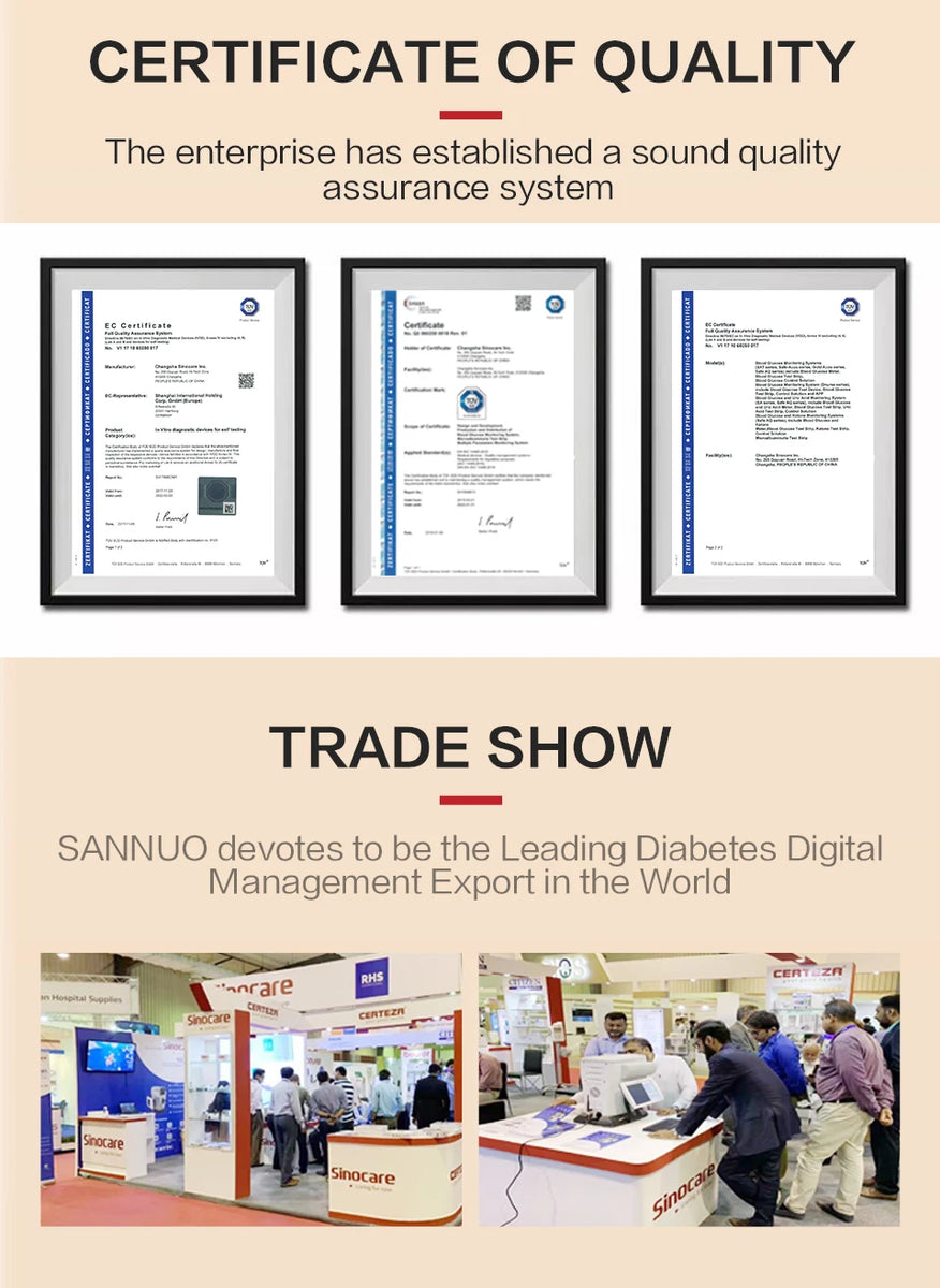 Sannuo Sinocare Safe ACCU2 Compteur de glycémie