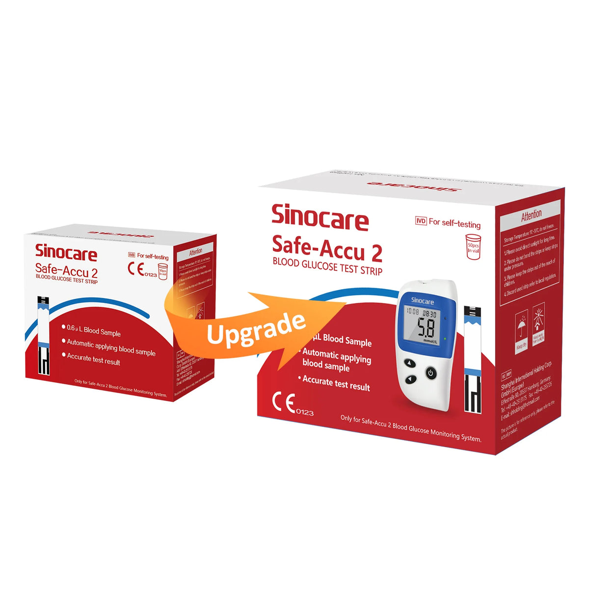 Sannuo Sinocare Safe ACCU2 Compteur de glycémie
