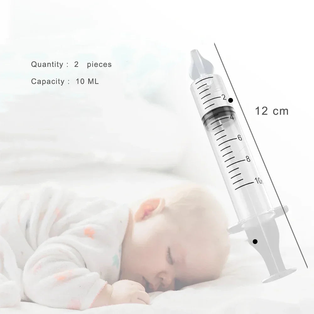 2 pièces 10ML aspirateur Nasal nettoyant seringue bébé nez lavage pour enfants bébé nez nettoyant rhinite laveuse nasale aiguille Tube