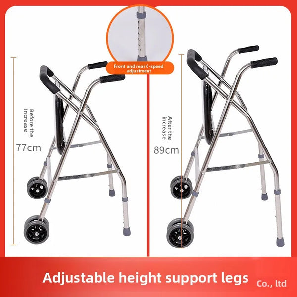 Le marcheur pour personnes âgées marche assistée béquilles de marche pour personnes âgées siège d'entraînement à domicile pliable