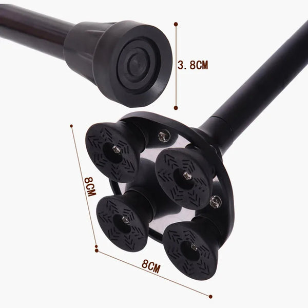 Canne multifonctionnelle en alliage d'aluminium rétractable avec lumière LED, bâtons de marche non ald pour les personnes âgées, béquille