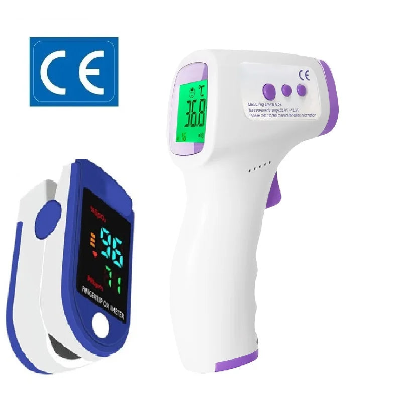 Thermomètre d'oreille Laser sans contact, oxymètre de température corporelle, thermomètre de fièvre infrarouge, médical, numérique pour nourrissons et adultes