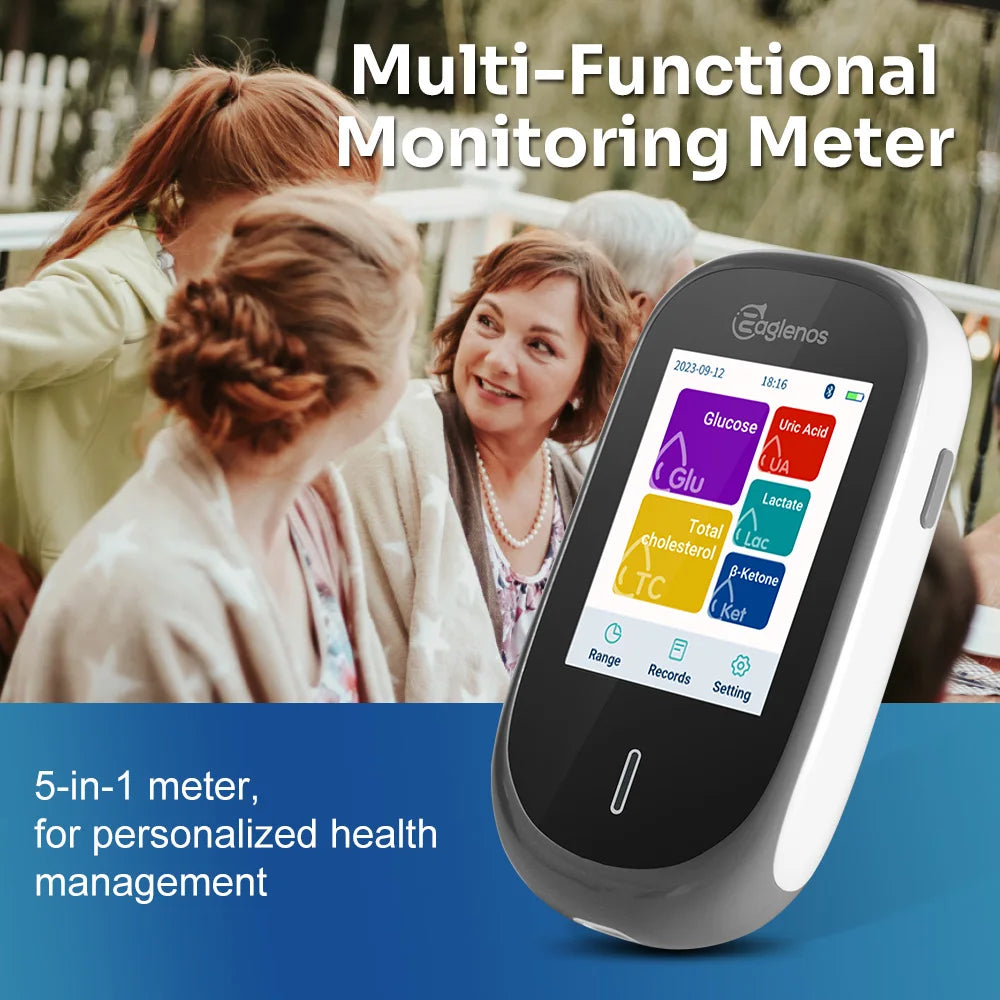 5 en 1 EN601 mètre remplacer la cétone et la glycémie acide uricique bande de Test de cholestérol Total, l'analyseur non inclus