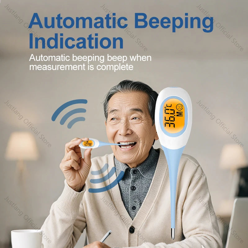 AiQUE Thermomètre 8 secondes rapide numérique fièvre mesure 3 couleurs rétro-éclairé qualité médicale LCD 4 chiffres 0.1 ℃   Précision bébé enfant