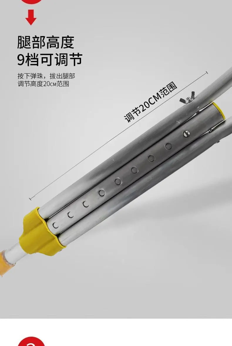 ‌ Béquilles sous les bras en alliage d'aluminium avec Absorption des chocs, double cannes antidérapantes, tube en acier épais réglable pour une mobilité Stable ‌