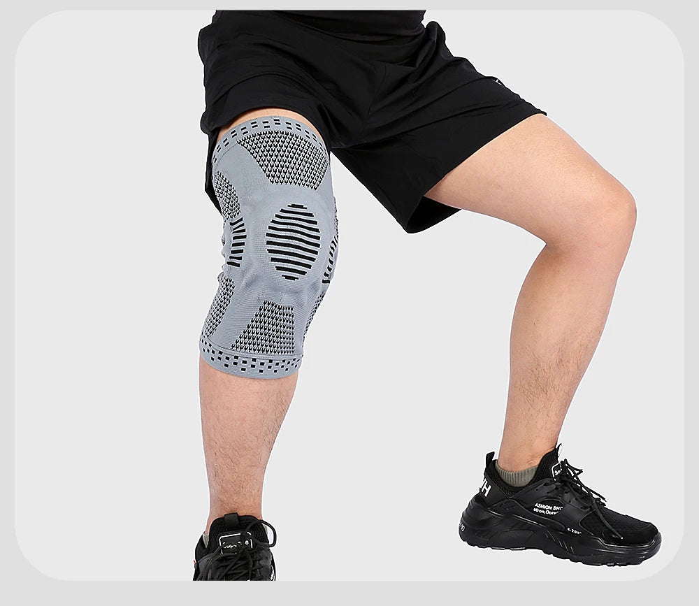 1 pièces Silicone ressort soutien complet du genou rotule soutien médiale forte Protection de Compression du ménisque pour hommes femmes course Sport