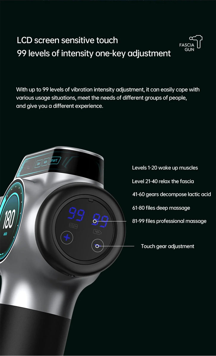 Pistolet de Massage musculaire professionnel à 99 vitesses, masseur pour le cou et le dos, Instrument de Massage, équipement de Fitness, livraison directe