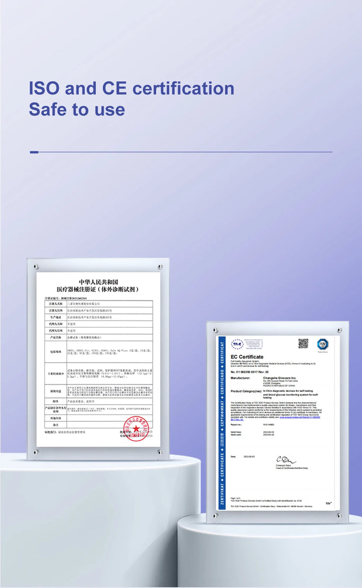 Sannuo Sinocare Safe ACCU2 Compteur de glycémie