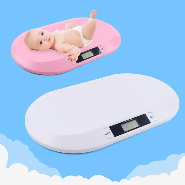 Balance électronique numérique pour animaux de compagnie, 20kg, pour nourrissons, vétérinaires, traqueur de poids pédiatrique, blanc et rose