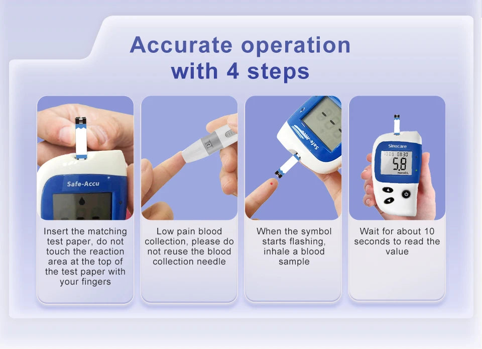 Sannuo Sinocare Safe ACCU2 Compteur de glycémie