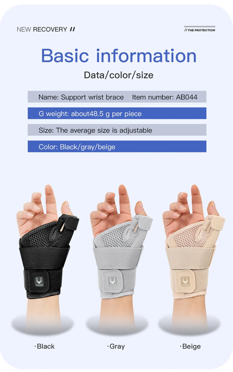 Attelle de soutien de pouce de poignet, attelle Flexible pour tendinite, arthrite, protection de pouce respirante, convient à la main droite et gauche