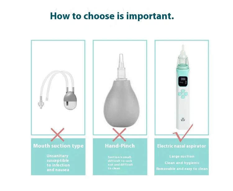 AiQUE bébé nez nettoyant Silicone réglable aspiration électrique enfant aspirateur Nasal sécurité pratique à faible bruit