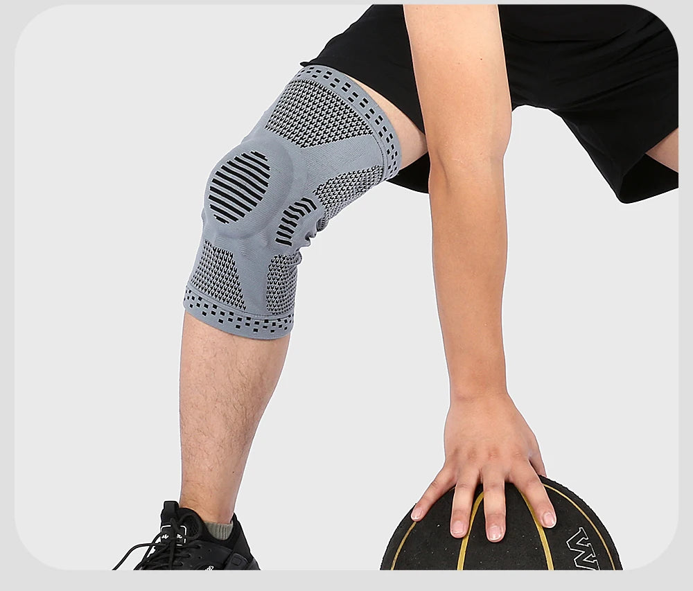 1 pièces Silicone ressort soutien complet du genou rotule soutien médiale forte Protection de Compression du ménisque pour hommes femmes course Sport