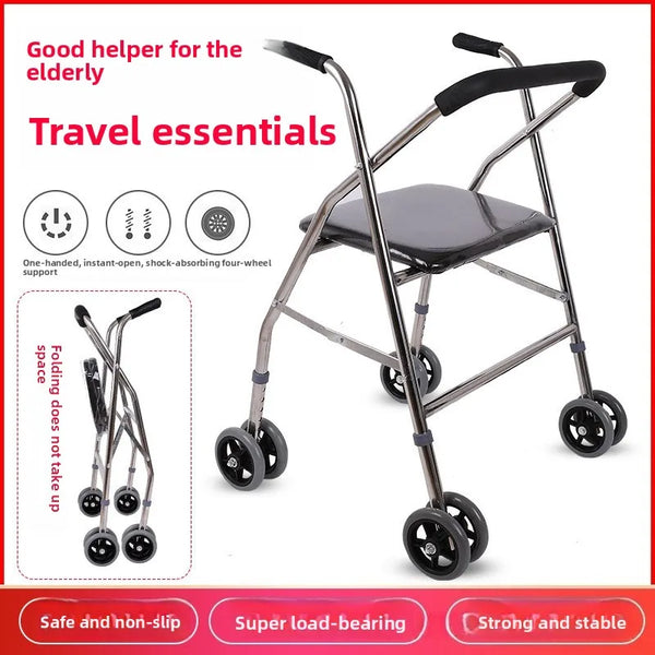 Le marcheur pour personnes âgées marche assistée béquilles de marche pour personnes âgées siège d'entraînement à domicile pliable