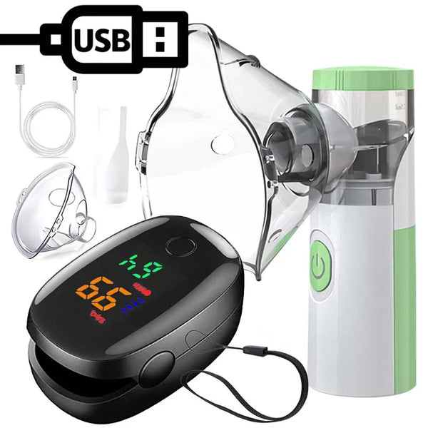 Nébuliseur portable à mailles silencieuses, humidificateur médical, déterminer l'inhalateur d'asthme, atomiseur, oxymètre de soins de santé pour enfants, mini