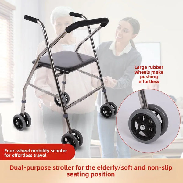 Le marcheur pour personnes âgées marche assistée béquilles de marche pour personnes âgées siège d'entraînement à domicile pliable