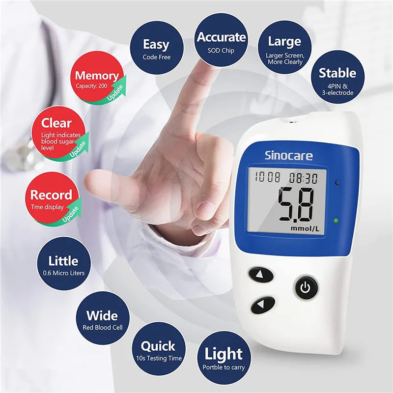 Sannuo Sinocare Safe ACCU2 Compteur de glycémie
