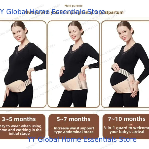 Ceinture de maternité 3 en 1 : bande de soutien de grossesse avec attelle abdominale pour soulager la douleur et récupération post-partum, bande de taille réglable