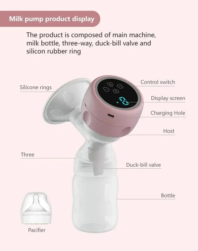 Tire-lait électrique tire-lait avec écran LED extracteur de lait pour l'allaitement collecteur de lait confortable Anti-reflux à faible bruit