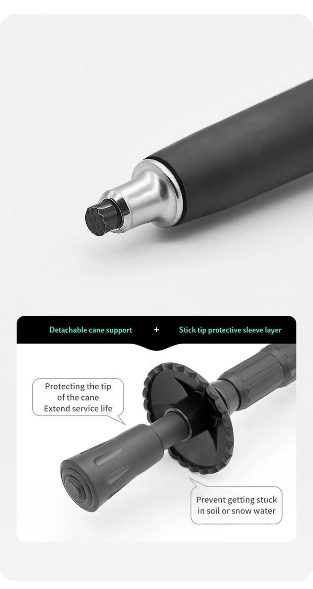 AOLIKES bâton télescopique en alliage d'aluminium bâtons De randonnée bâton De Trekking bâton De marche ultraléger absorbeur canne De marche