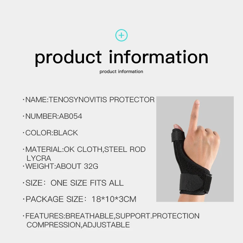 Protecteur médical de poignet et de pouce, 1 pièce, attelle en acier, stabilisateur d'arthrite du canal carpien, attelle de poignet et de doigt