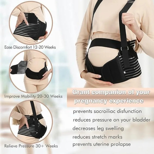 Ceinture de maternité, soutien de grossesse, reliure abdominale respirante, ceinture de taille réglable pour toutes les étapes de la grossesse post-partum