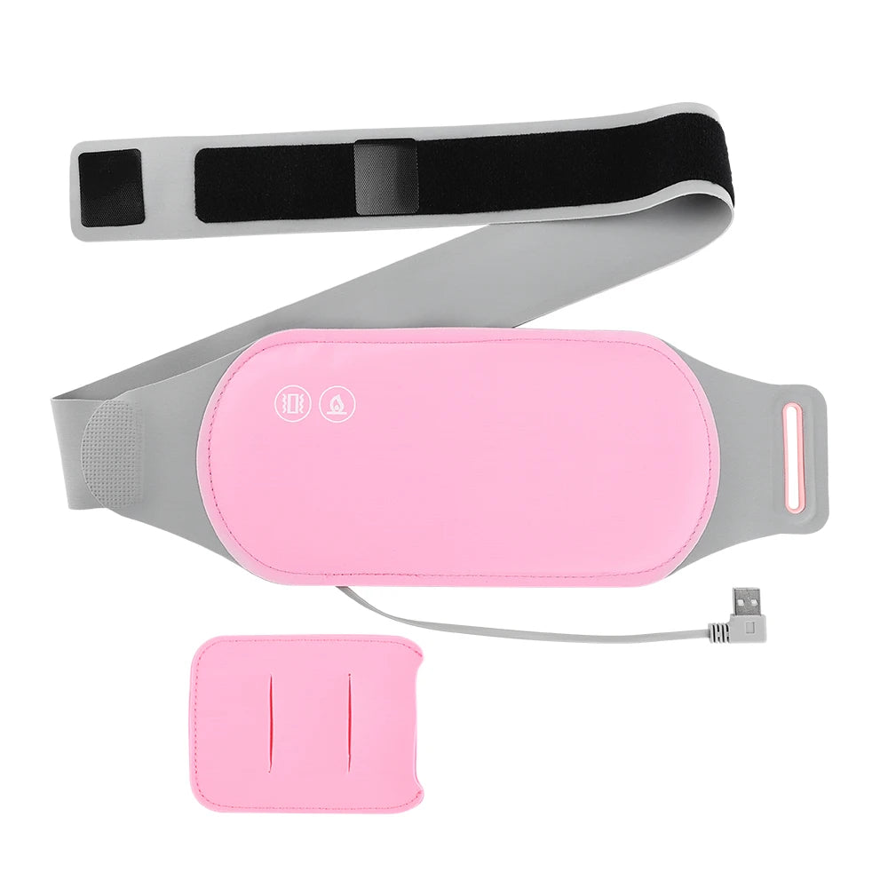 Ceinture d'utérus chaude USB lavable, compresse chaude, Vibration de la taille, masseur Abdominal, soulagement de la douleur menstruelle, coussin chauffant pour le ventre