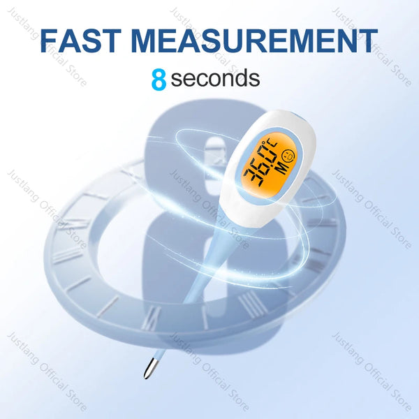 AiQUE Thermomètre 8 secondes rapide numérique fièvre mesure 3 couleurs rétro-éclairé qualité médicale LCD 4 chiffres 0.1 ℃   Précision bébé enfant