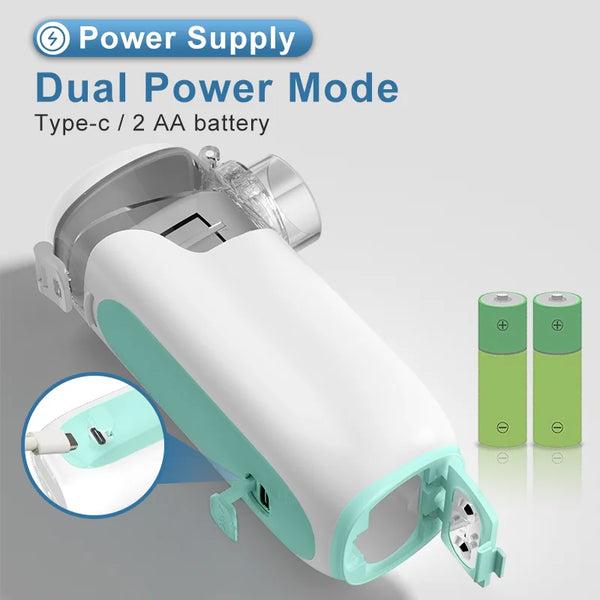 AiQUE Mini maille nébuliseur Portable Hoseheld médical silencieux inhalateur ultrasonique dispositif de vapeur Mobile nez qui coule pour enfant adulte