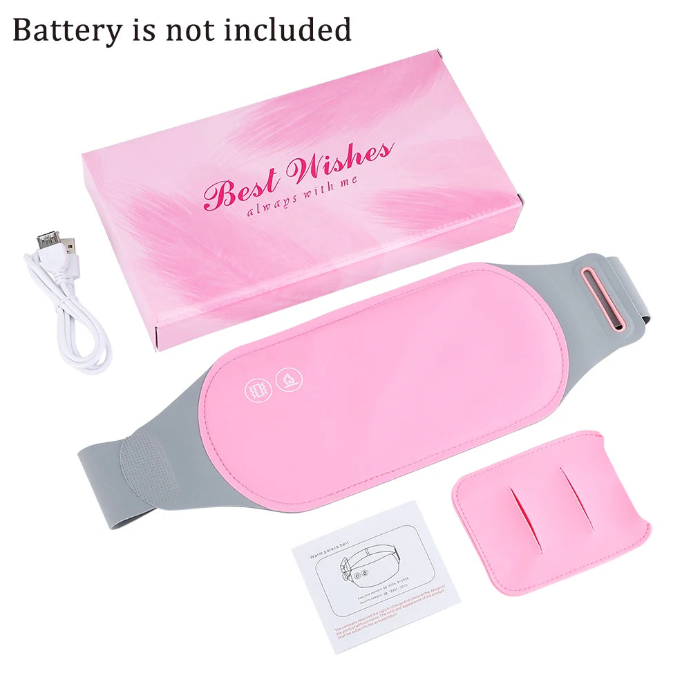 Ceinture d'utérus chaude USB lavable, compresse chaude, Vibration de la taille, masseur Abdominal, soulagement de la douleur menstruelle, coussin chauffant pour le ventre
